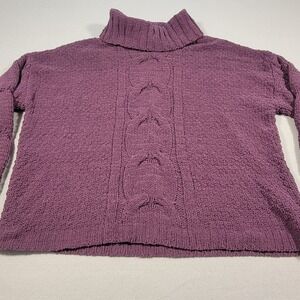 7 For‎ All Mankind Womens Sweater Cable Knit Turtleneck Soft Chunky Size Large